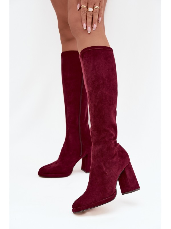 Women's Boots with Stitching on Block Heel Bordeaux Brivana 2