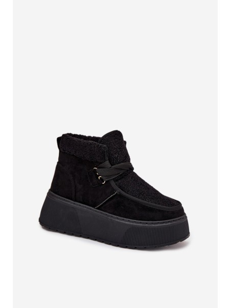 Women's Snow Boots On Platform With Fur Black Florivelle