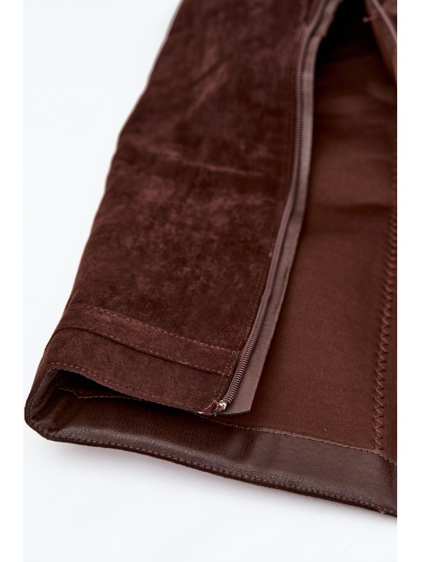 Women's Platform Boots with Strap and Silver Detail Chocolate Korivelle