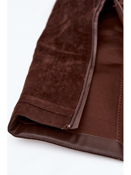 Women's Platform Boots with Strap and Silver Detail Chocolate Korivelle