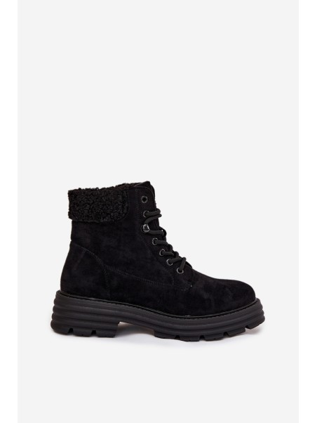 Insulated Trapper Boots Women's Laced Black Lyrinne