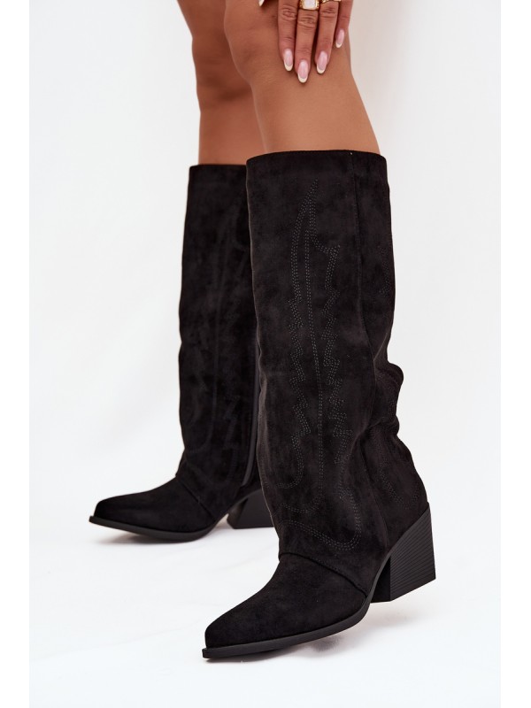 Women's Cowboy Boots with Zipper Black Isalina 2