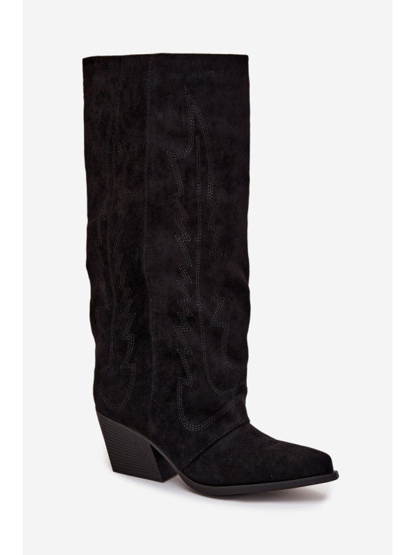 Women's Cowboy Boots with Zipper Black Isalina