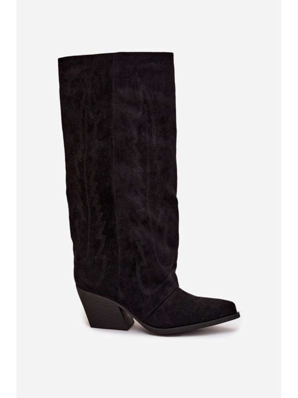 Women's Cowboy Boots with Zipper Black Isalina