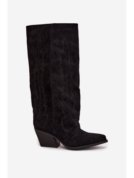 Women's Cowboy Boots with Zipper Black Isalina