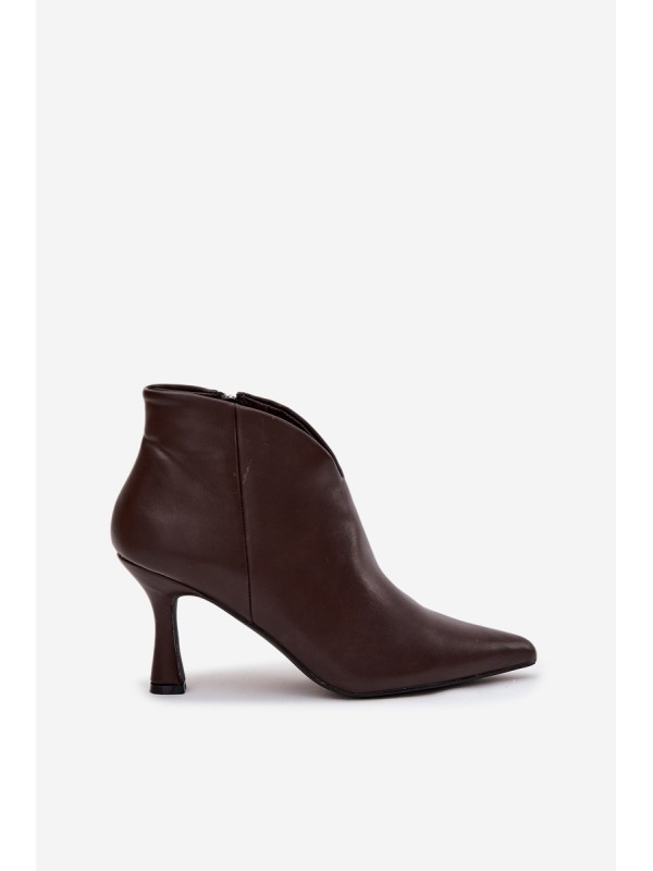 Patent Low Ladies Boots on Heel Chocolate Jolivra