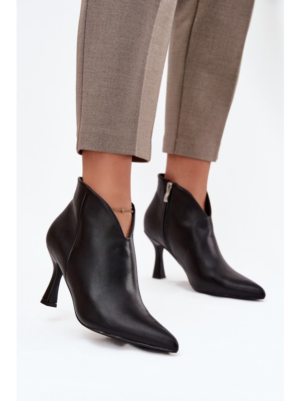 Patent Low Women's Boots on Heel Black Jolivra