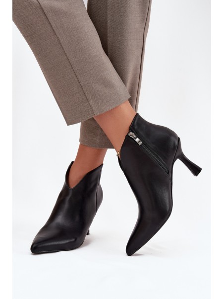 Patent Low Women's Boots on Heel Black Jolivra