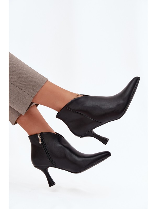 Patent Low Women's Boots on Heel Black Jolivra