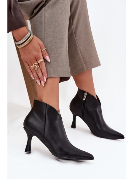 Patent Low Women's Boots on Heel Black Jolivra