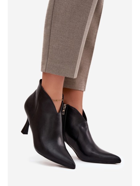 Patent Low Women's Boots on Heel Black Jolivra