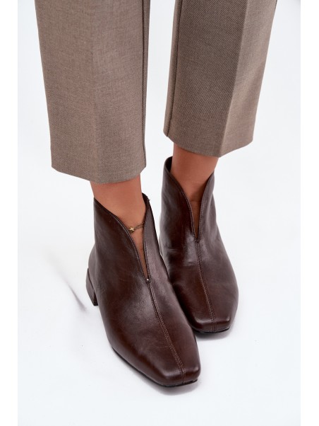 Women's ankle boots with delicate heel chocolate Elvienne