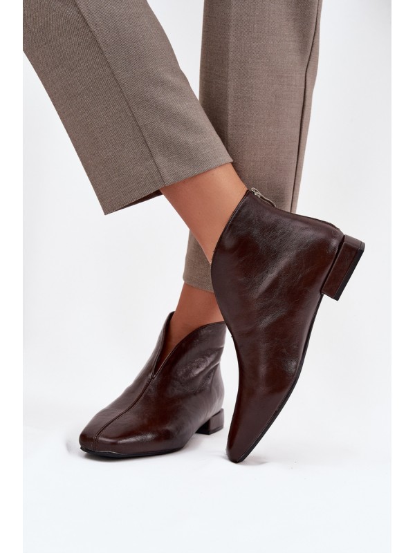 Women's ankle boots with delicate heel chocolate Elvienne