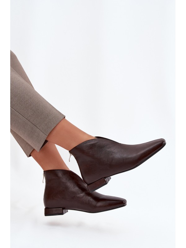 Women's ankle boots with delicate heel chocolate Elvienne