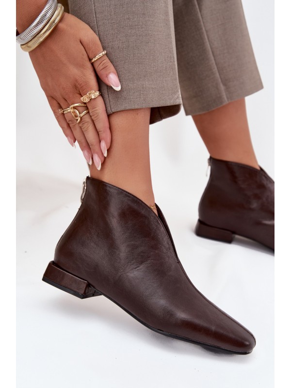 Women's ankle boots with delicate heel chocolate Elvienne