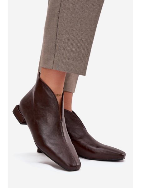Women's ankle boots with delicate heel chocolate Elvienne