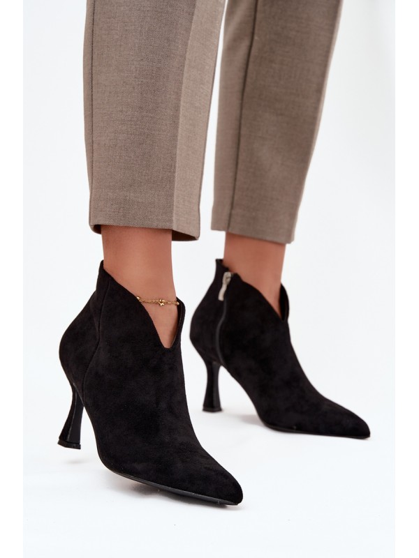 Low Women's Heeled Boots Eco Suede Black Jolivra