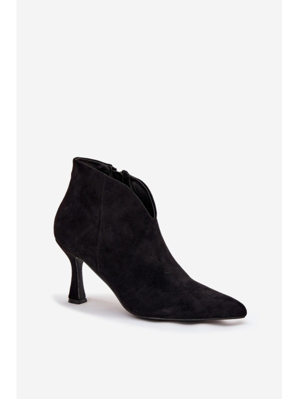 Low Women's Heeled Boots Eco Suede Black Jolivra