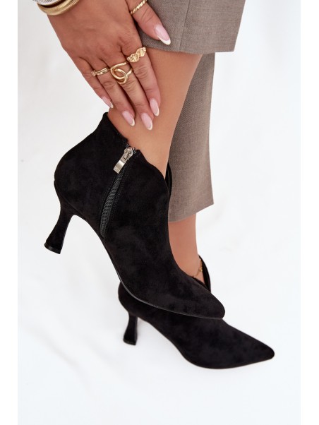Low Women's Heeled Boots Eco Suede Black Jolivra