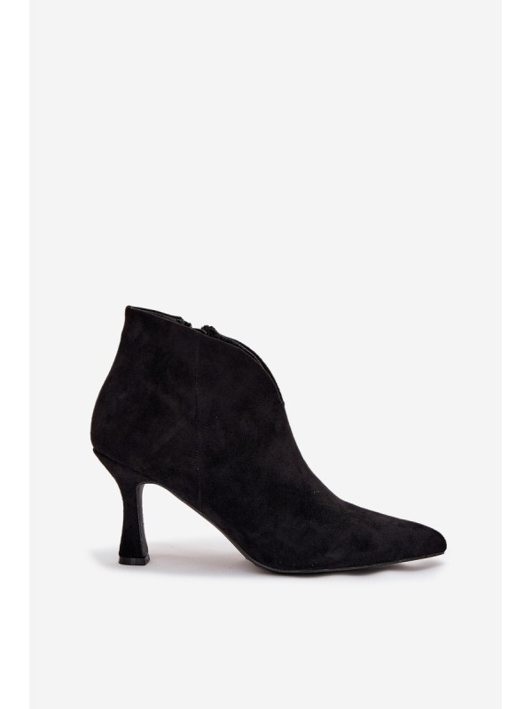 Low Women's Heeled Boots Eco Suede Black Jolivra