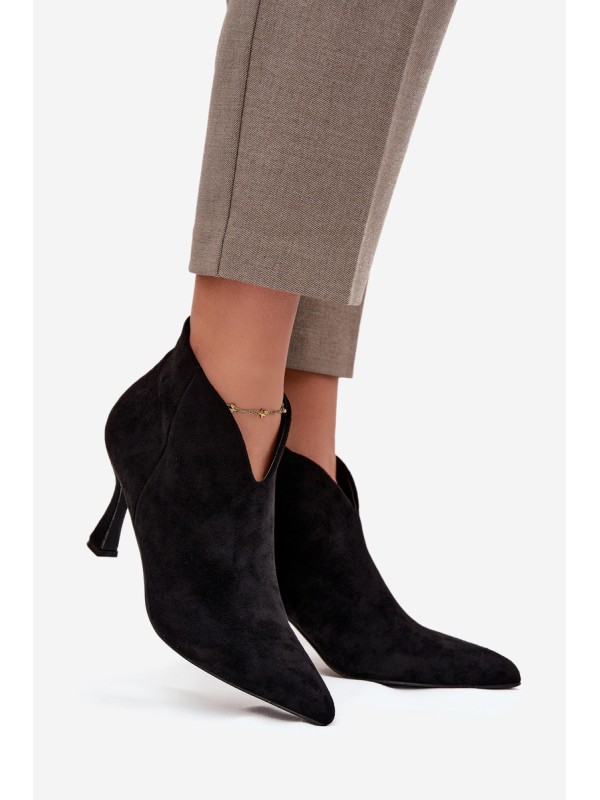Low Women's Heeled Boots Eco Suede Black Jolivra