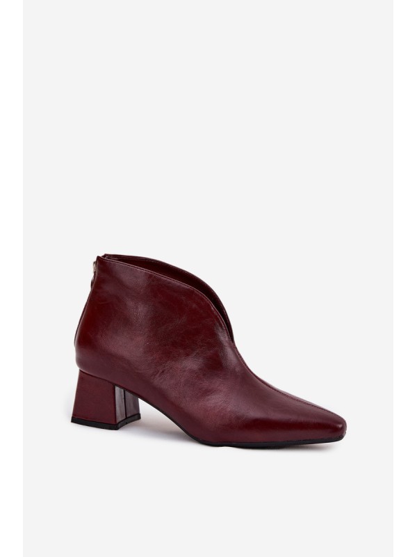 Eco Leather Women's Ankle Boots Heeled Bordeaux Rylina