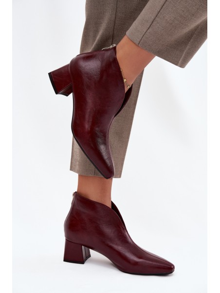 Eco Leather Women's Ankle Boots Heeled Bordeaux Rylina