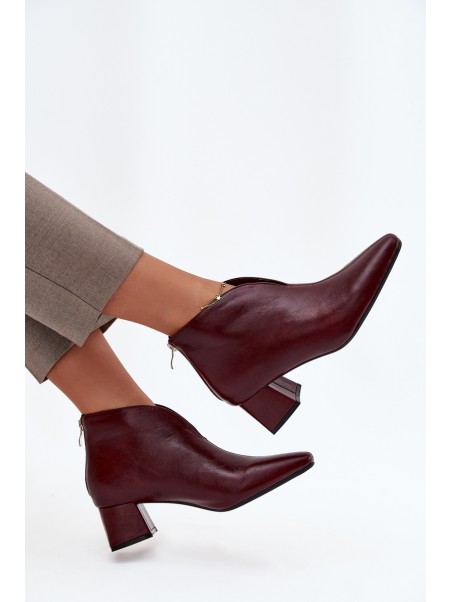 Eco Leather Women's Ankle Boots Heeled Bordeaux Rylina