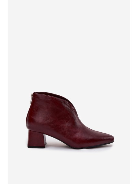 Eco Leather Women's Ankle Boots Heeled Bordeaux Rylina