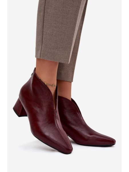 Eco Leather Women's Ankle Boots Heeled Bordeaux Rylina