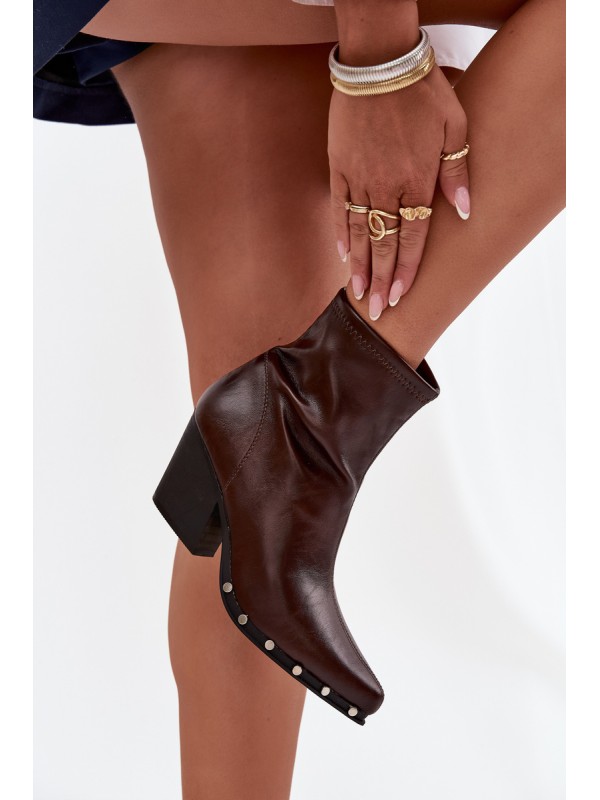Women's Cowboy Boots Made of Eco Leather with Heel Brown Abrielle