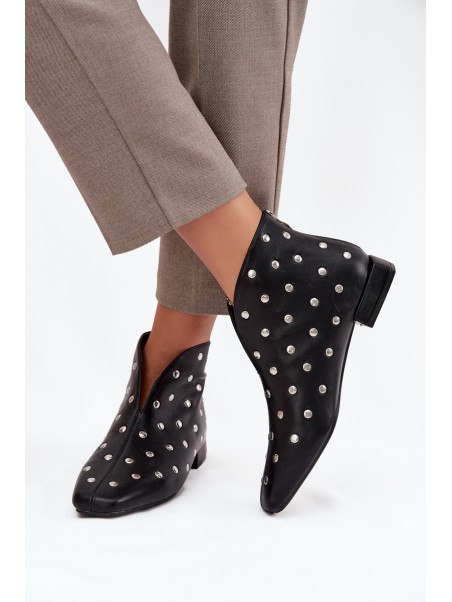 Women's ankle boots with delicate heels black Elvienne