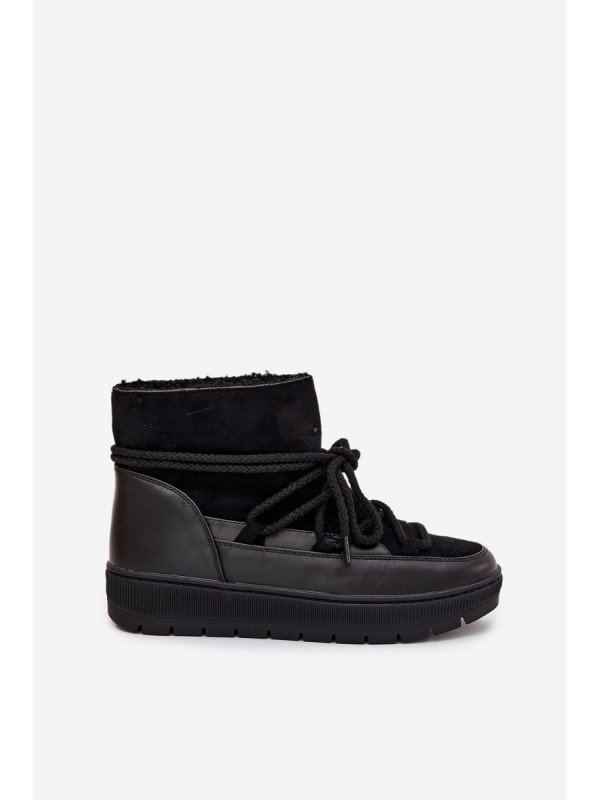 Women's Snow Boots with Laces Black Rebekah