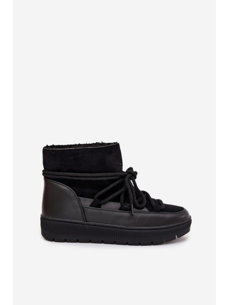 Women's Snow Boots with Laces Black Rebekah