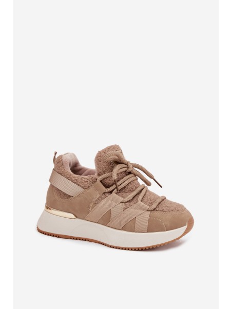 Insulated Women's Sneakers Platform Beige Juvira