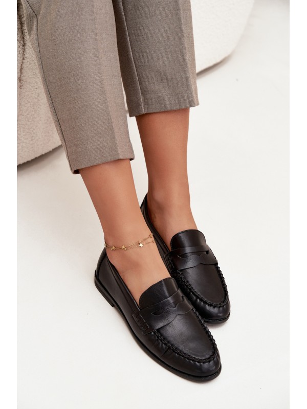 Women Loafers Made of Eco Leather Black Lilith