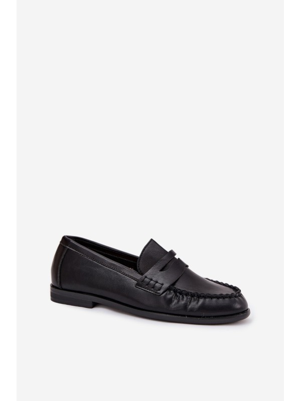 Women Loafers Made of Eco Leather Black Lilith