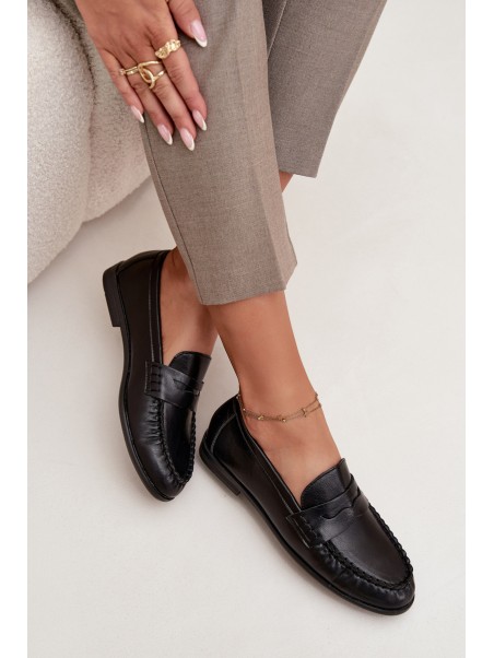 Women Loafers Made of Eco Leather Black Lilith