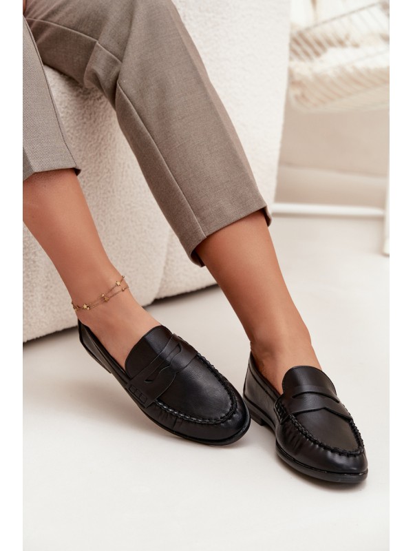 Women Loafers Made of Eco Leather Black Lilith