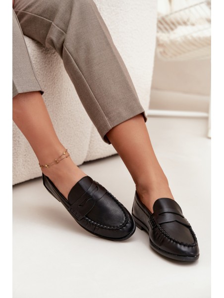 Women Loafers Made of Eco Leather Black Lilith