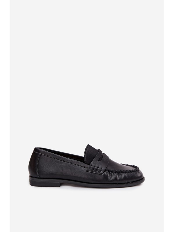 Women Loafers Made of Eco Leather Black Lilith
