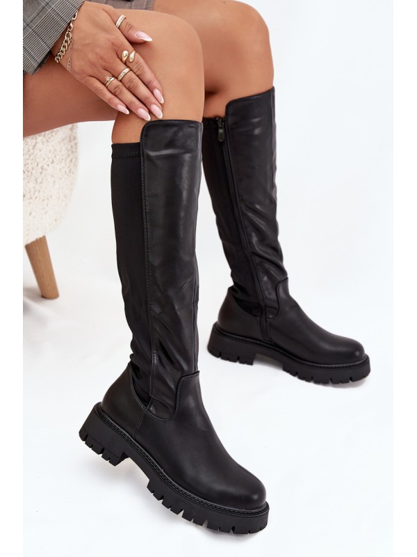Insulated Women's Boots with Zipper Black Harlina