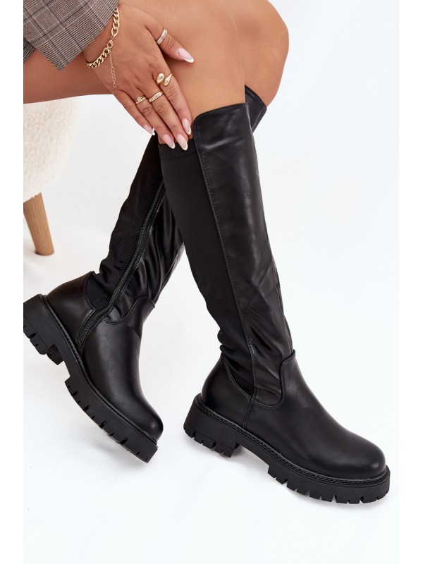 Insulated Women's Boots with Zipper Black Harlina
