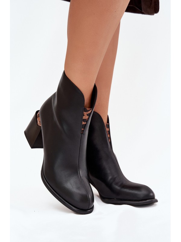 Leather Women's Ankle Boots Vinceza 66811 Black 2