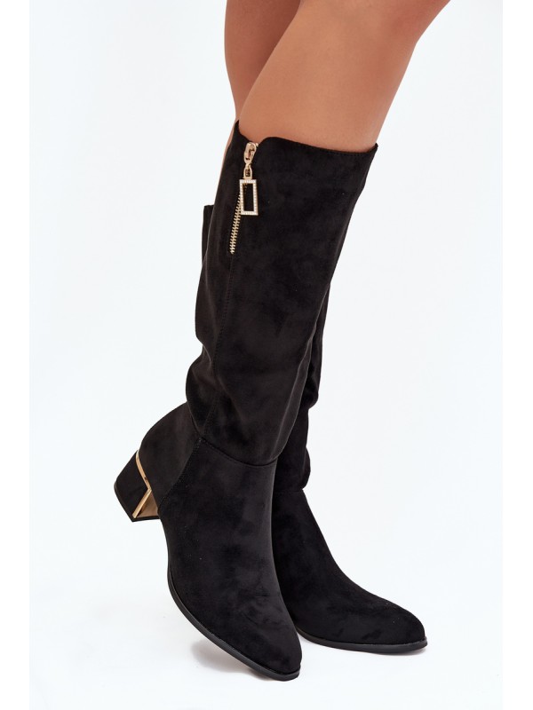 Women's Heeled Boots Made of Eco Suede Black Lyvienne 2