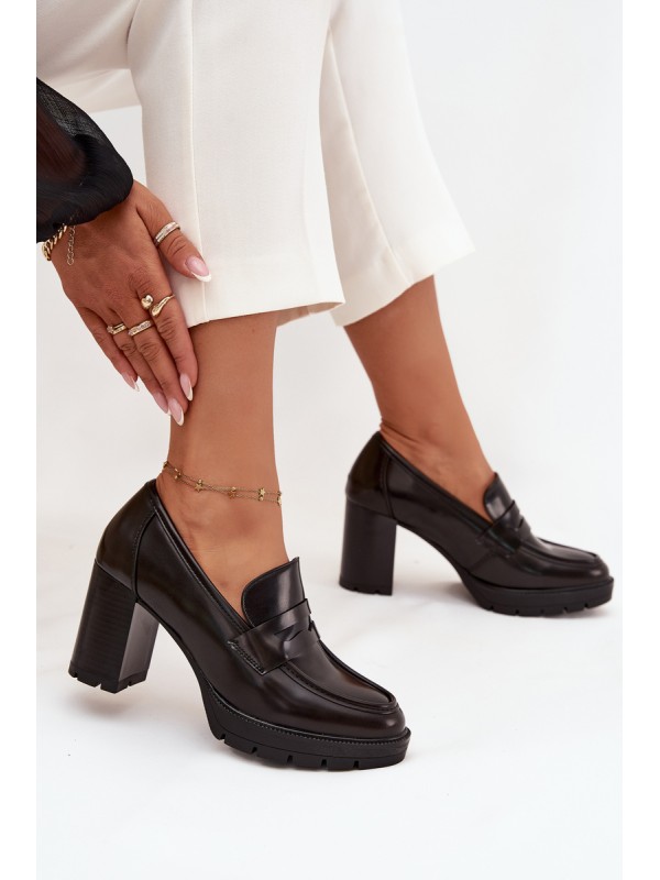 Women's Low Shoes with Heel Made of Eco Leather Chocolate Ilyssia 2