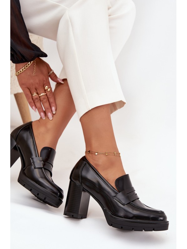Women's Low-Heeled Shoes Made of Eco Leather Black Ilyssia