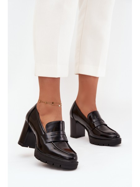 Women's Low-Heeled Shoes Made of Eco Leather Black Ilyssia