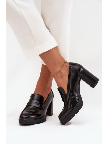 Women's Low-Heeled Shoes Made of Eco Leather Black Ilyssia