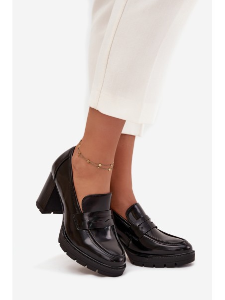 Women's Low-Heeled Shoes Made of Eco Leather Black Ilyssia